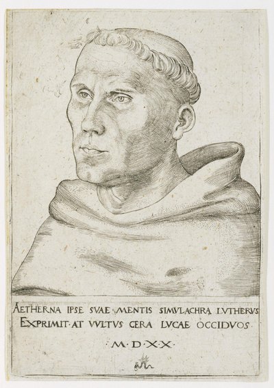 Martin Luther, Büste in Dreiviertelansicht von Lucas Cranach the Elder