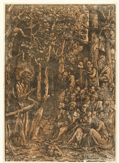 Johannes der Täufer predigt zu den Menschen von Lucas Cranach