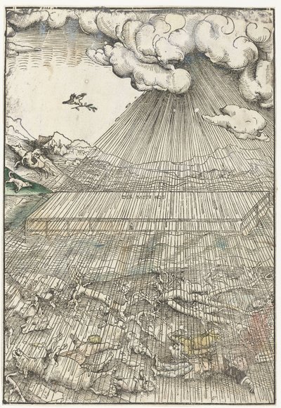 Sintflut und Arche Noahs von Lucas Cranach
