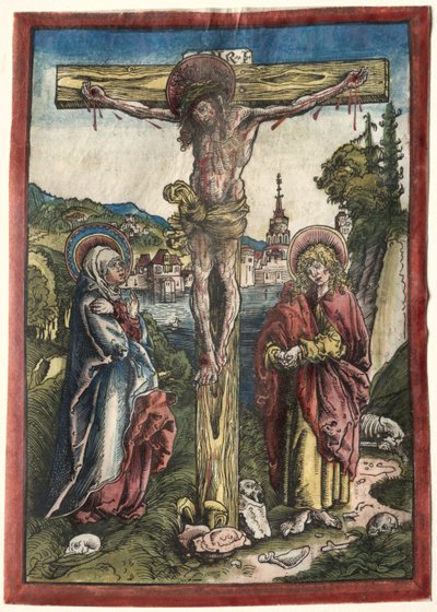 Christus am Kreuz zwischen der Jungfrau und dem Heiligen Johannes von Lucas Cranach