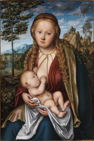 Die Jungfrau stillt das Kind von Lucas Cranach
