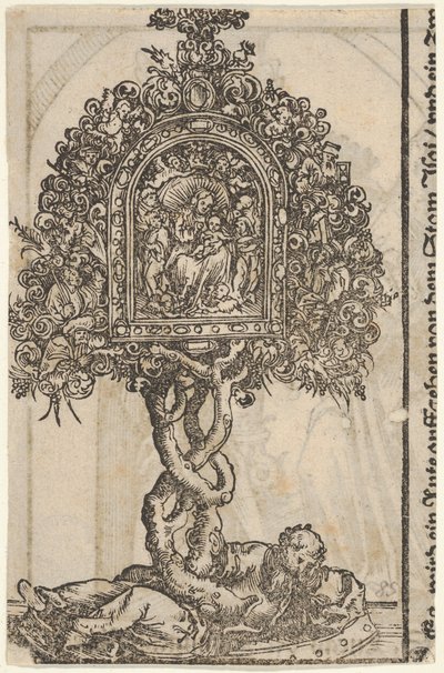 Ein goldener Reliquienschrein mit dem Baum Jesse, aus der großen Serie der Wittenberger Reliquiare, 1509 von Lucas Cranach the Elder