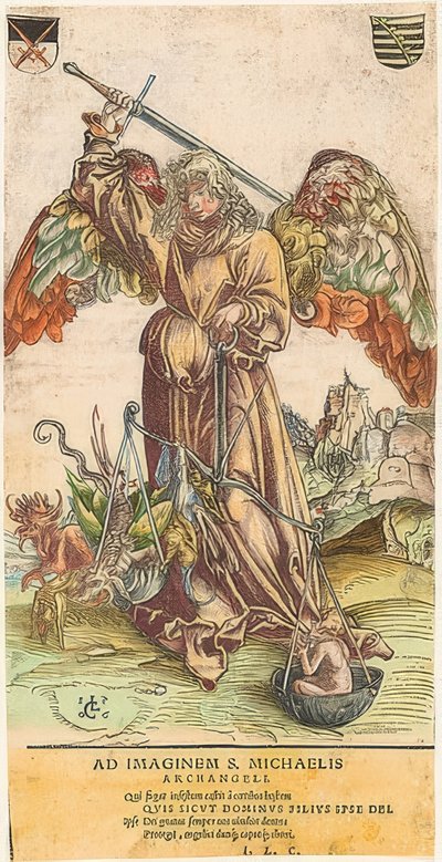 Der Heilige Michael als Seelenwäger von Lucas Cranach the Elder