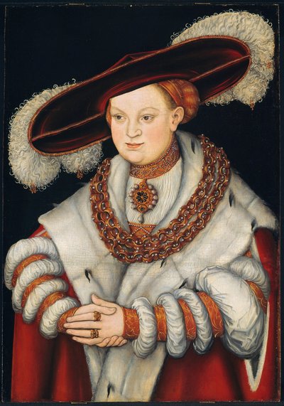 Porträt von Magdalena von Sachsen, Ehefrau von Kurfürst Joachim II. von Brandenburg, ca. 1529 von Lucas Cranach the Elder