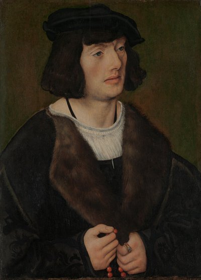 Porträt eines Mannes mit einem Rosenkranz von Lucas Cranach the Elder
