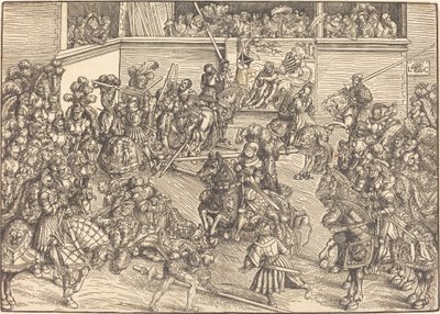 Das zweite Turnier mit dem Wandteppich von Samson und dem Löwen von Lucas Cranach the Elder