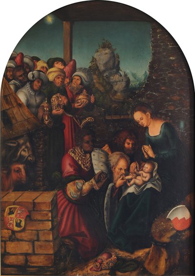 Die Anbetung der Heiligen Drei Könige von Lucas Cranach the Elder and workshop