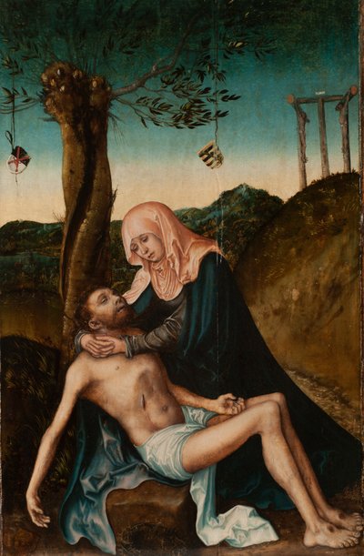 Pietà unter dem Kreuz von Lucas Cranach the Elder and workshop