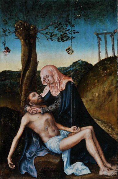 Pietà unter dem Kreuz von Lucas Cranach the Elder and workshop