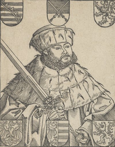 Kopie von Johann Friedrich der Großmütige, in Kurfürstenroben von Lucas Cranach the Younger  