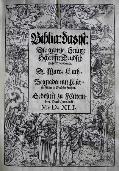 Umschlaggestaltung Biblia von Martin Luther, 1541 von Lucas Cranach the Younger