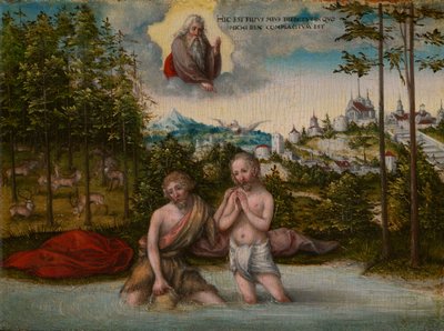 Die Taufe Christi von Lucas Cranach the Younger