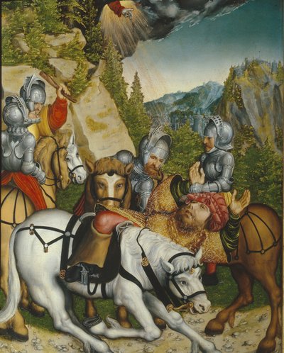 Die Bekehrung auf dem Weg nach Damaskus von Lucas Cranach the Younger