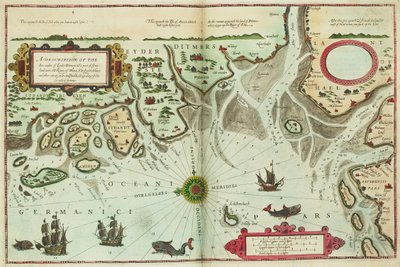 Beschreibung der Seeküsten von Eyder Ditmers und einem Teil von Jeverland mit den Flüssen Weser, Elbe, Eyder, Hever und anderen Einfahrten, Sanden und Untiefen entlang der deutschen Seeküste von Lucas Janszoon Waghenaer