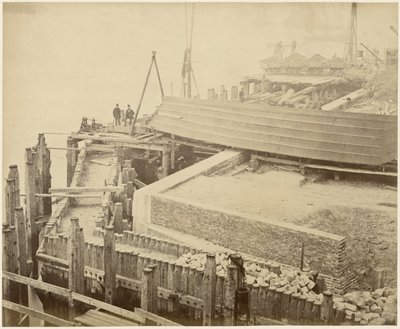Bau des erweiterten Limehouse-Beckens, London, Mai 1869 von Lucas and Tuck