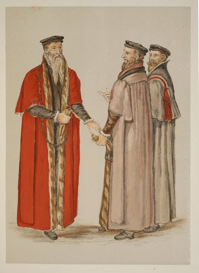 Lord Mayor, Aldermen und Zunftmitglied, aus einer Beschreibung Englands während der Regierungszeit von Elisabeth I. von Lucas de Heere