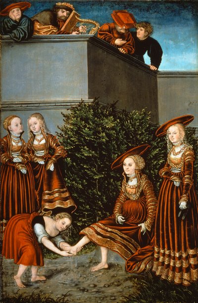 Bathseba im Bade oder Davids Sünde mit Bathseba von Lucas the Elder Cranach