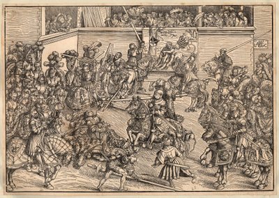 Turnier - Cranach, Lucas, der Ältere (1472-1553) - 1509 - Holzschnitt - 29,8x42,7 - Private Sammlung von Lucas the Elder Cranach