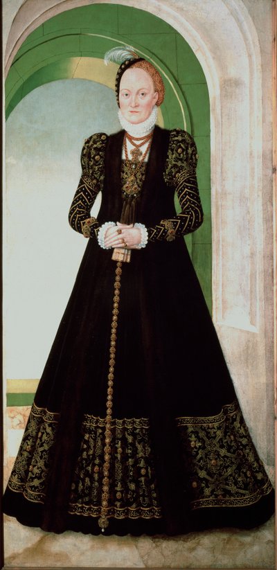 Porträt von Anna von Dänemark, Ehefrau des Kurfürsten August von Sachsen von Lucas the Younger Cranach