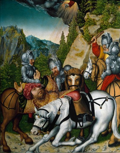 Der Fall Sauls oder die Bekehrung des Paulus auf dem Weg nach Damaskus von Lucas the Younger Cranach