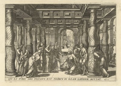 Christus und die Ehebrecherin von Lucas van Doetechum