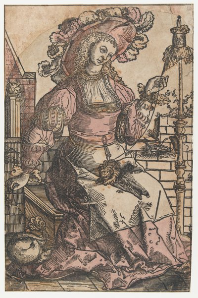 Spinnende Frau von Lucas van Leyden (attributed to)