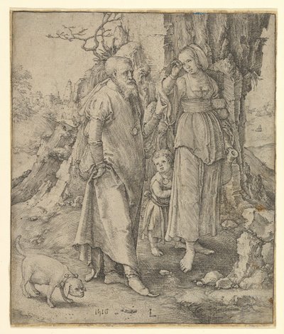 Abraham vertreibt Hagar, 1516 von Lucas van Leyden