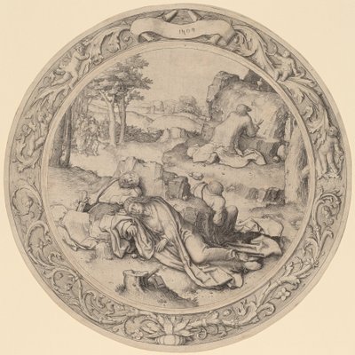 Christus im Garten Gethsemane (Agonie im Garten) von Lucas van Leyden