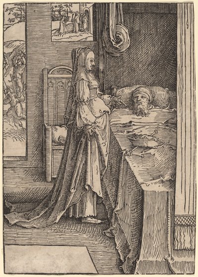 Isebel verspricht Naboths Weinberg König Ahab von Lucas van Leyden