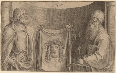 Heilige Petrus und Paulus mit dem Schweißtuch der Veronika von Lucas van Leyden