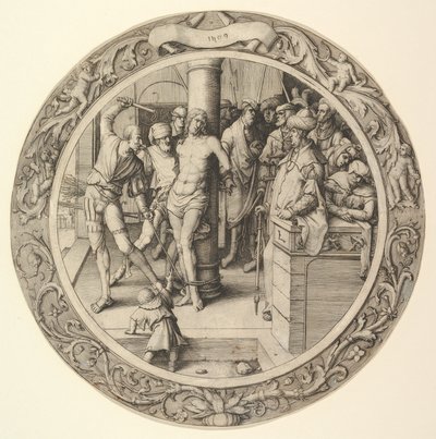 Die Geißelung, aus der Kreisförmigen Passion, 1509 von Lucas van Leyden