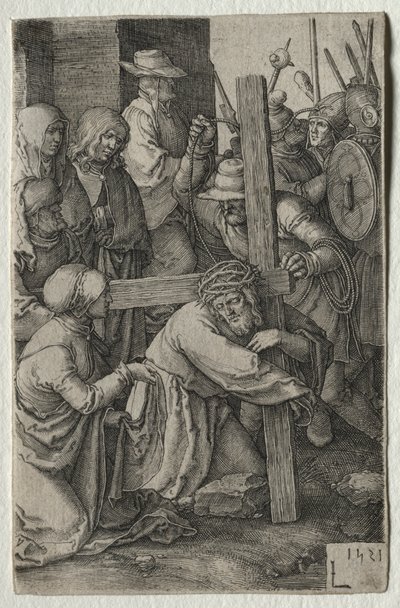 Die Passion: Christus trägt das Kreuz, 1521 von Lucas van Leyden