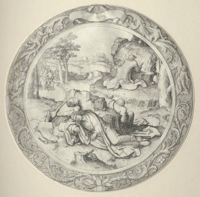 Die Runde Passion: Christus in Gethsemane (Agonie im Garten) von Lucas van Leyden