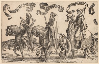 Die zwölf Könige Israels: David, Salomo, Rehabeam von Lucas van Leyden