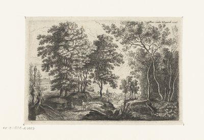 Landschaft mit einem Bach durch einen Wald von Lucas van Uden