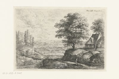 Landschaft mit einem Mann mit einem Stab von Lucas van Uden