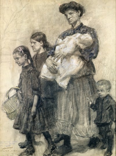 Traurigkeit und Elend unter den Armen von Anzin von Lucien Hector Jonas