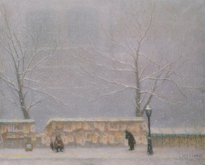 Notre-Dame, gesehen vom linken Ufer, bei Schneewetter von Lucien Levy Dhurmer