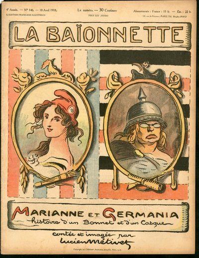 Titelblatt von „La Baionnette“, Satirisch in Farben von Lucien Metivet