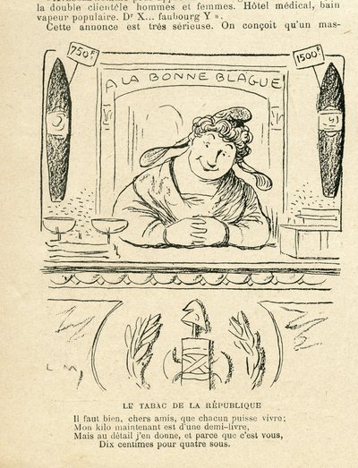 Illustration in Le Rire, 25/09/09 - der Tabak der Republik (Gravur) von Lucien Metivet
