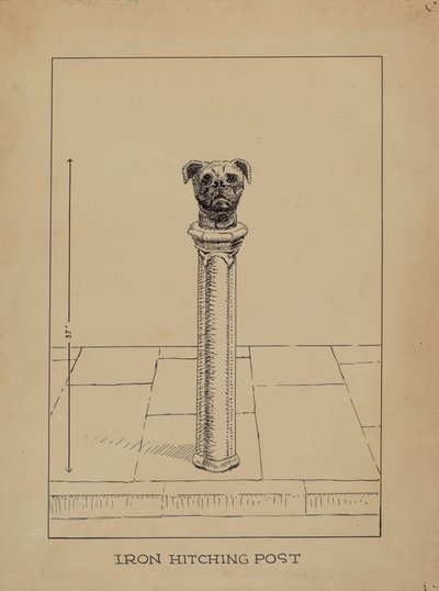 Gusseiserner Anbindepfosten von Lucien Verbeke