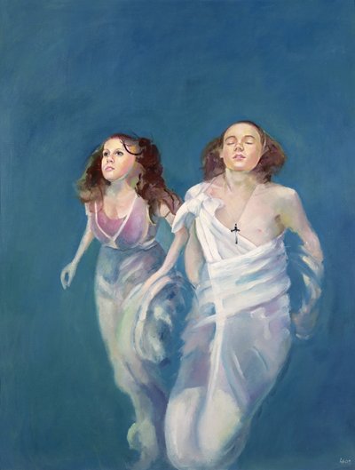 Ein Junge und ein Mädchen treiben, 2004 von Lucinda Arundell