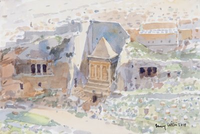 Alte Gräber im Kidrontal, Jerusalem von Lucy Willis