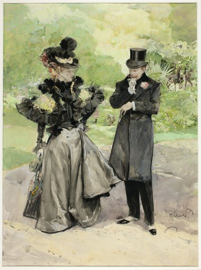 Ein Mann und eine Frau in einem Park von Luděk Marold
