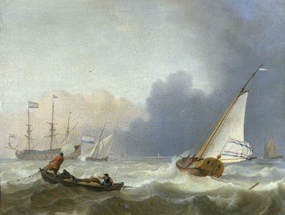 Stürmische See mit einer niederländischen Yacht von Ludolf Bakhuysen