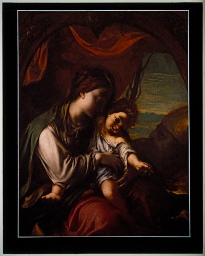 Die Madonna und das Kind mit St. Antonius Abt von Ludovico Carracci