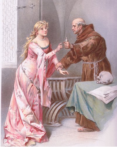Pater: Halt Tochter, ich sehe eine Art Hoffnung, Illustration aus Romeo und Julia von Ludovico Marchetti