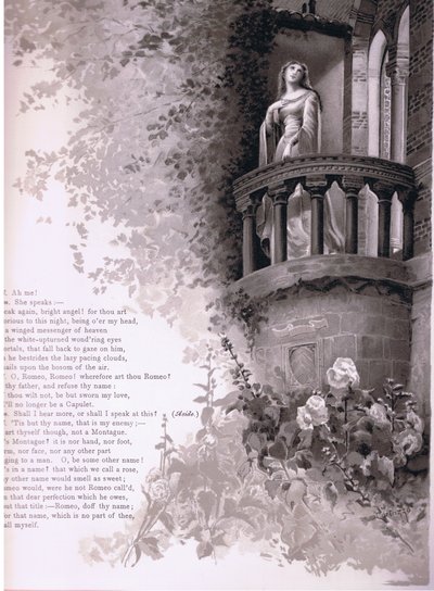 Julia, ach ich! Romeo, sie spricht, Illustration aus Romeo und Julia von Ludovico Marchetti