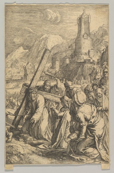 Christus trägt das Kreuz, aus Die Passion Christi von Ludovicus Siceram