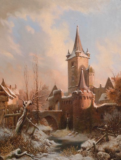 Carl Ludwig Ferdinand Messmann Schlosslandschaft im Winter von Ludvig Messmann